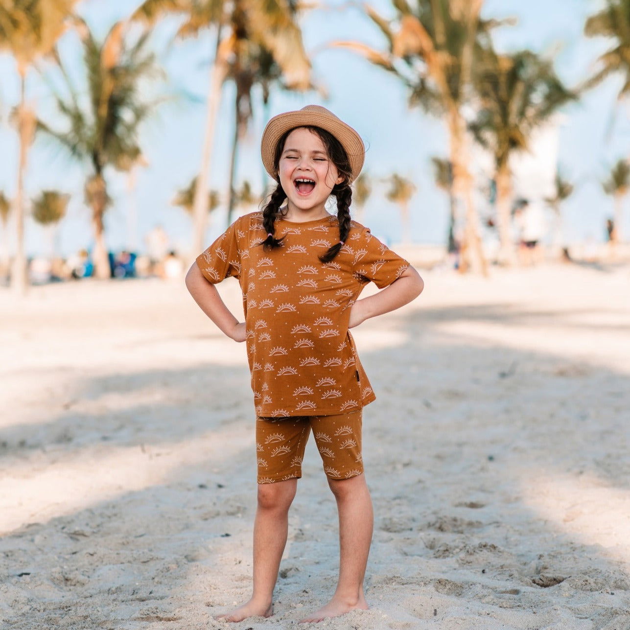 BAMBOO BASIC TEE- Sunny Days - Natural CuteNest