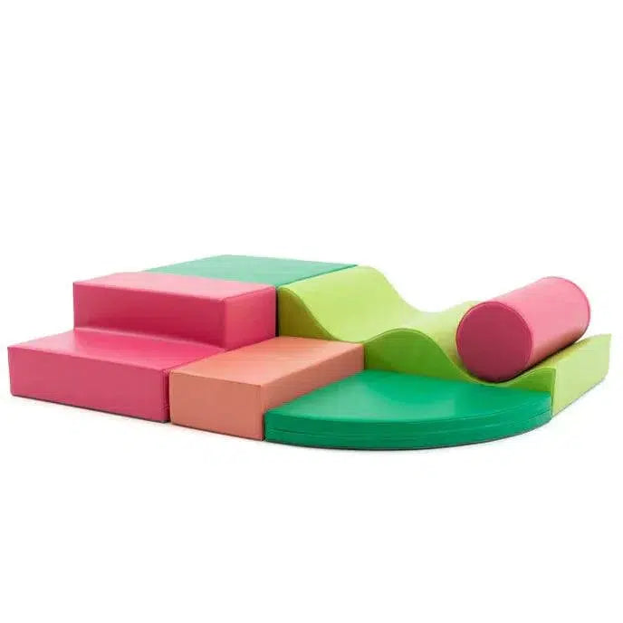 Soft Play Set - Explorer-Climber-IGLU Soft Play-pink/green-Natural CuteNest