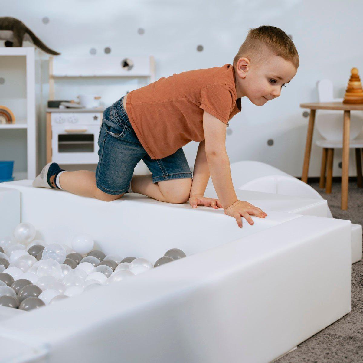 Soft Play Square Ball Pit - Ball Play Heaven-Ball Pit-IGLU Soft Play-white-Natural CuteNest