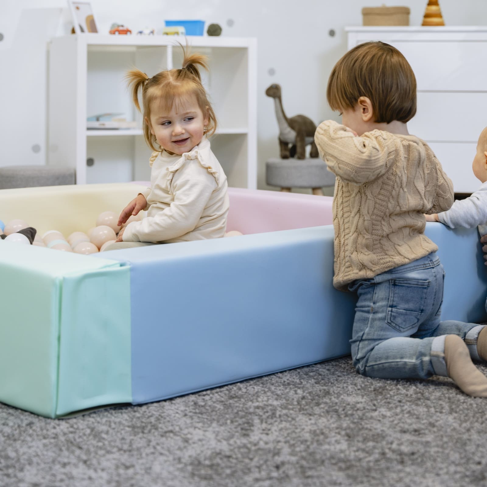 Soft Play Square Ball Pit - Ball Play Heaven-Ball Pit-IGLU Soft Play-white-Natural CuteNest