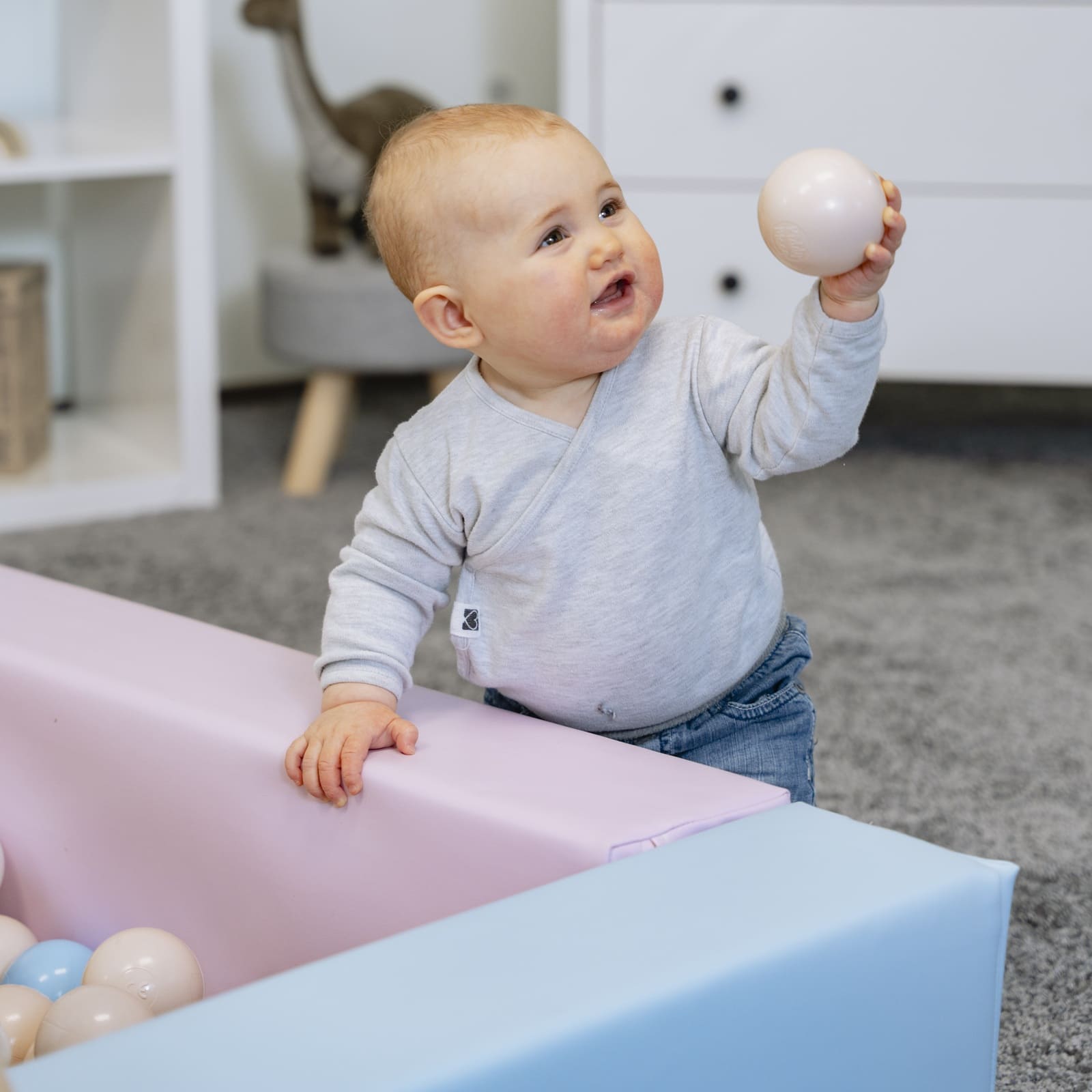 Soft Play Square Ball Pit - Ball Play Heaven-Ball Pit-IGLU Soft Play-white-Natural CuteNest