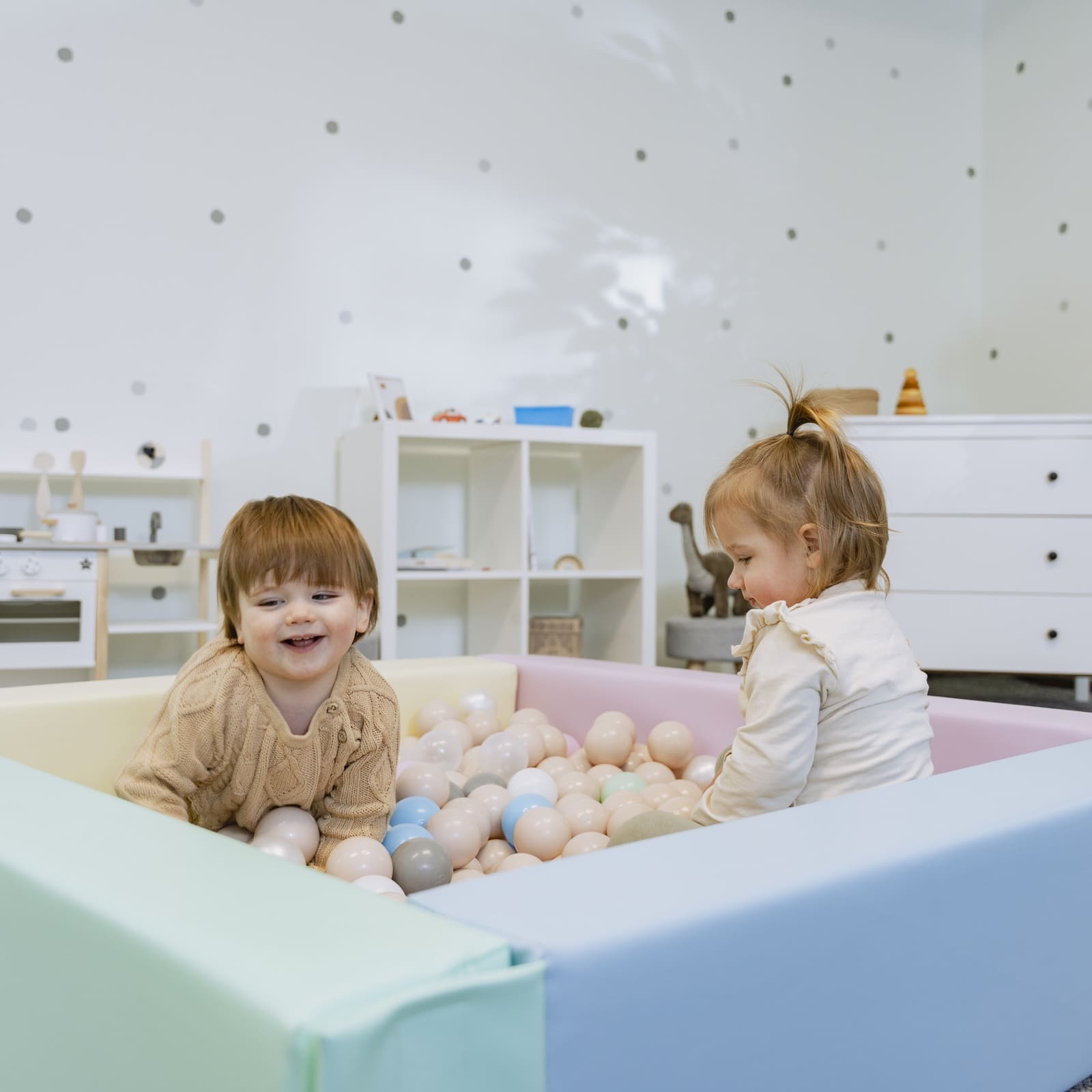 Soft Play Square Ball Pit - Ball Play Heaven-Ball Pit-IGLU Soft Play-white-Natural CuteNest