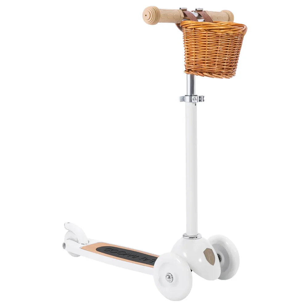 Three Wheel Scooter - White - Natural CuteNest