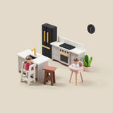 Tiny Land® Modern Family Dollhouse - Natural CuteNest