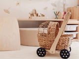 Water Hyacinth Doll Pram & Walker - Natural CuteNest