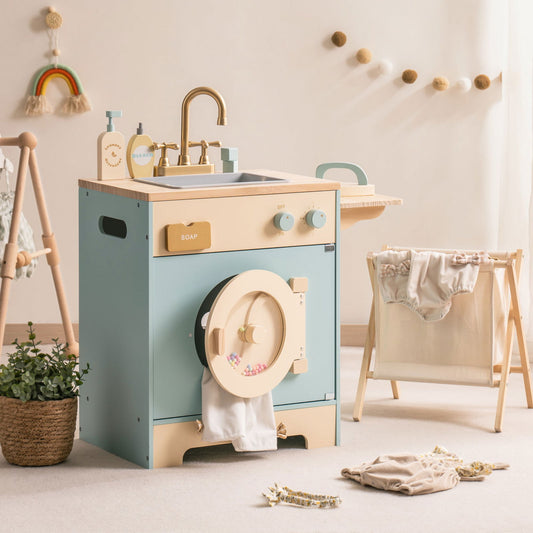 Wooden Laundry Playset - Natural CuteNest