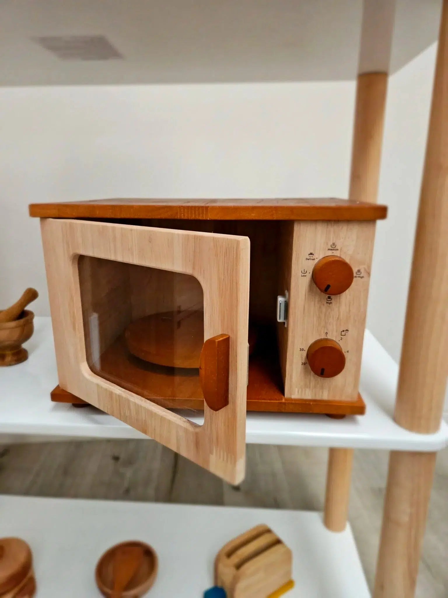 Wooden Microwave Oven - Natural CuteNest