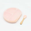 Baby Silicone Compartment Plate With Wooden Spoon