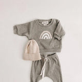 Baby Rainbow Sun Pattern Hoodies Combo Pants Sets